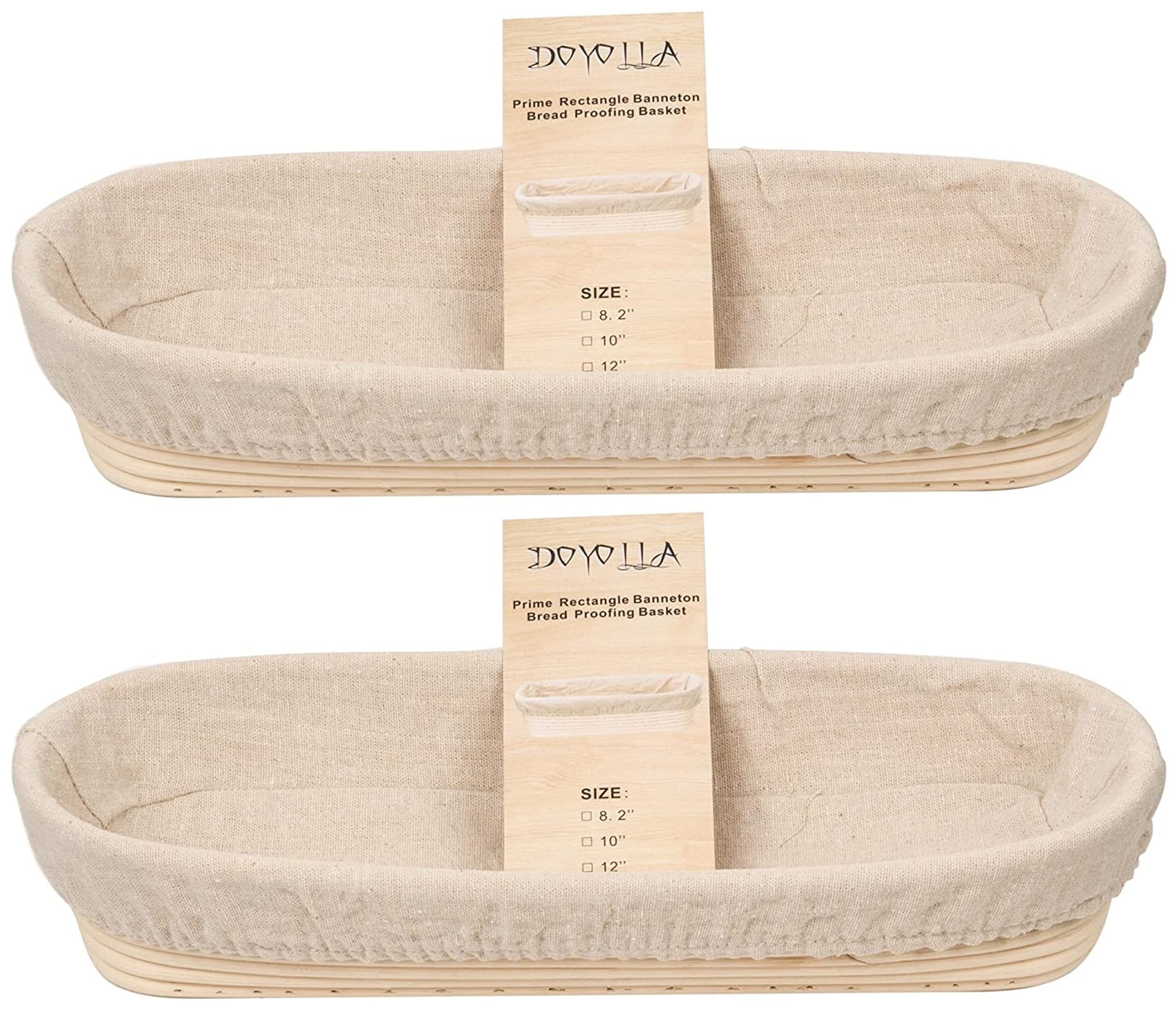Cesta DOYOLLA para levado ovalada de 14,5 pulgadas, ideal para pan artesanal.