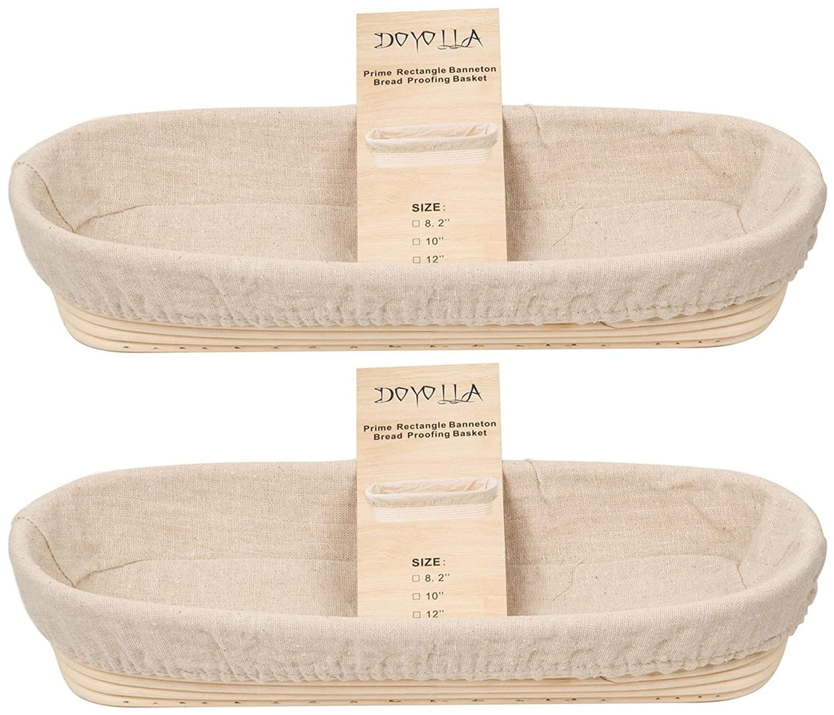 Cesta DOYOLLA para levado ovalada de 14,5 pulgadas, ideal para pan artesanal.