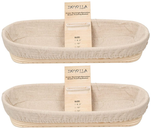 Cesta DOYOLLA para levado ovalada de 14,5 pulgadas, ideal para pan artesanal.
