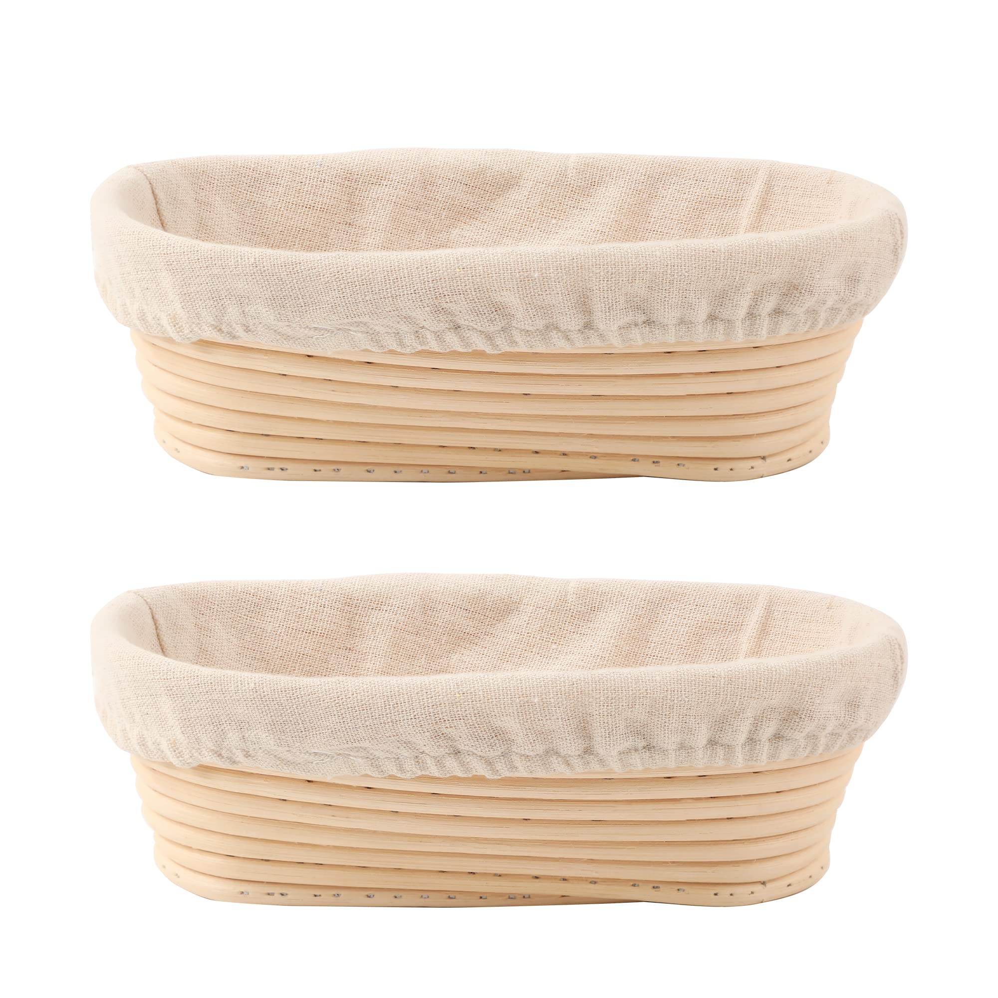 DOYOLLA cestas de fermentación ovaladas para pan, set de 2, ideal para pan artesanal
