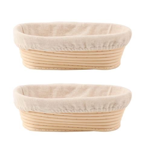 DOYOLLA cestas de fermentación ovaladas para pan, set de 2, ideal para pan artesanal
