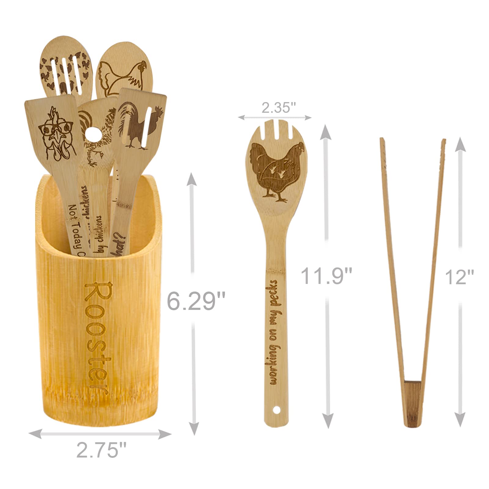 DoYoMo soporte para cucharas de madera gallo, mantiene orden en la cocina.