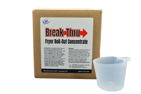 DPI Break-Thru concentrado en polvo para freidoras elimina grasa y depósitos.