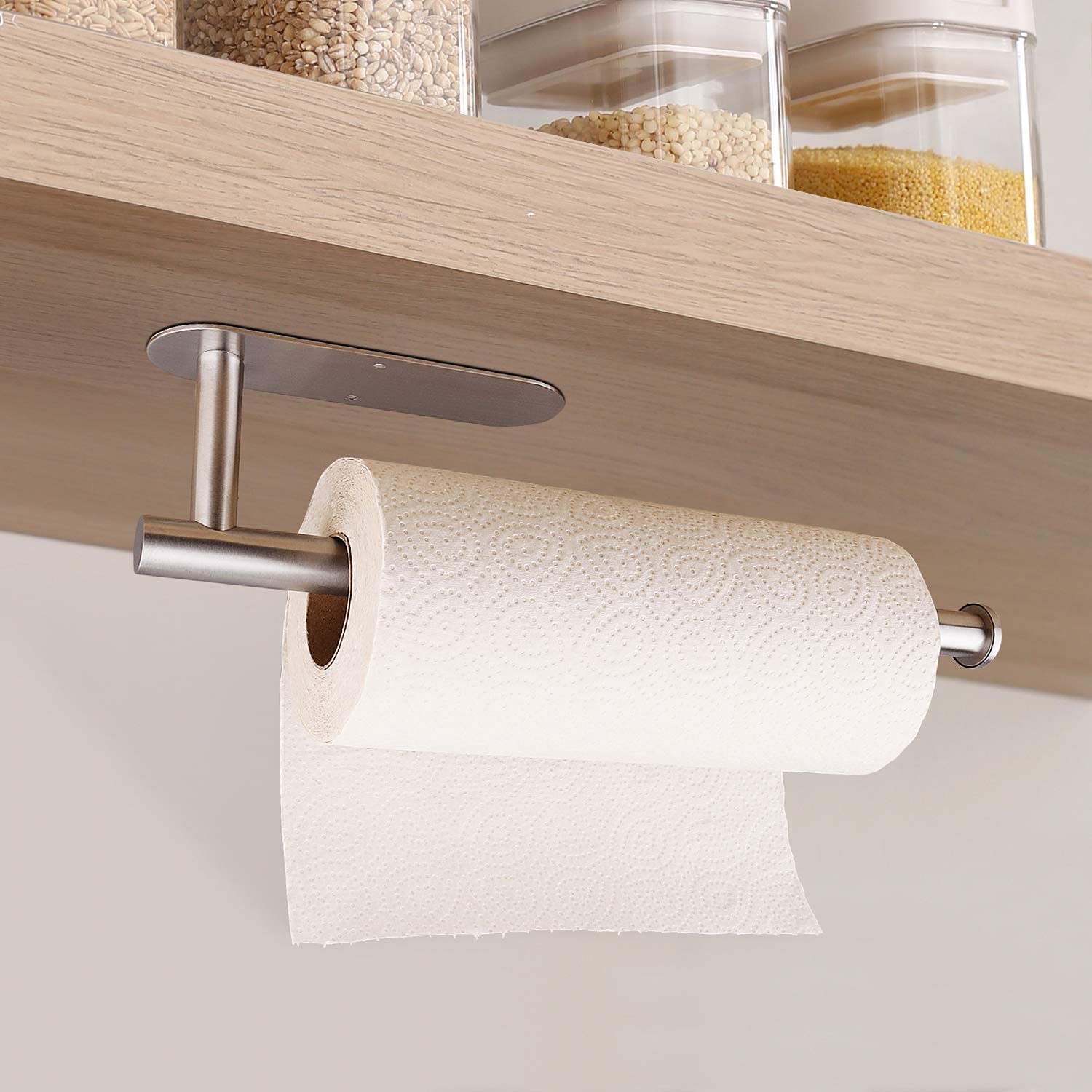 DR CATCH: soporte para toallas de papel bajo armario con tornillos para montaje seguro.