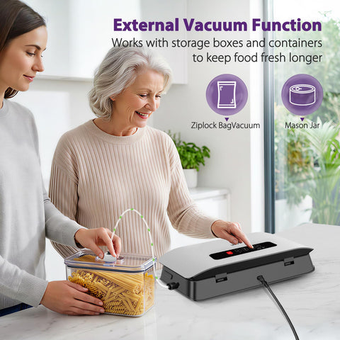 DR.Fresh Sello al vacío V20 - succión potente para sellar alimentos secos y húmedos
