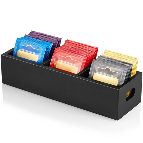 DRASTAR organizador de bolsitas de té negro en madera para ordenar sabores.
