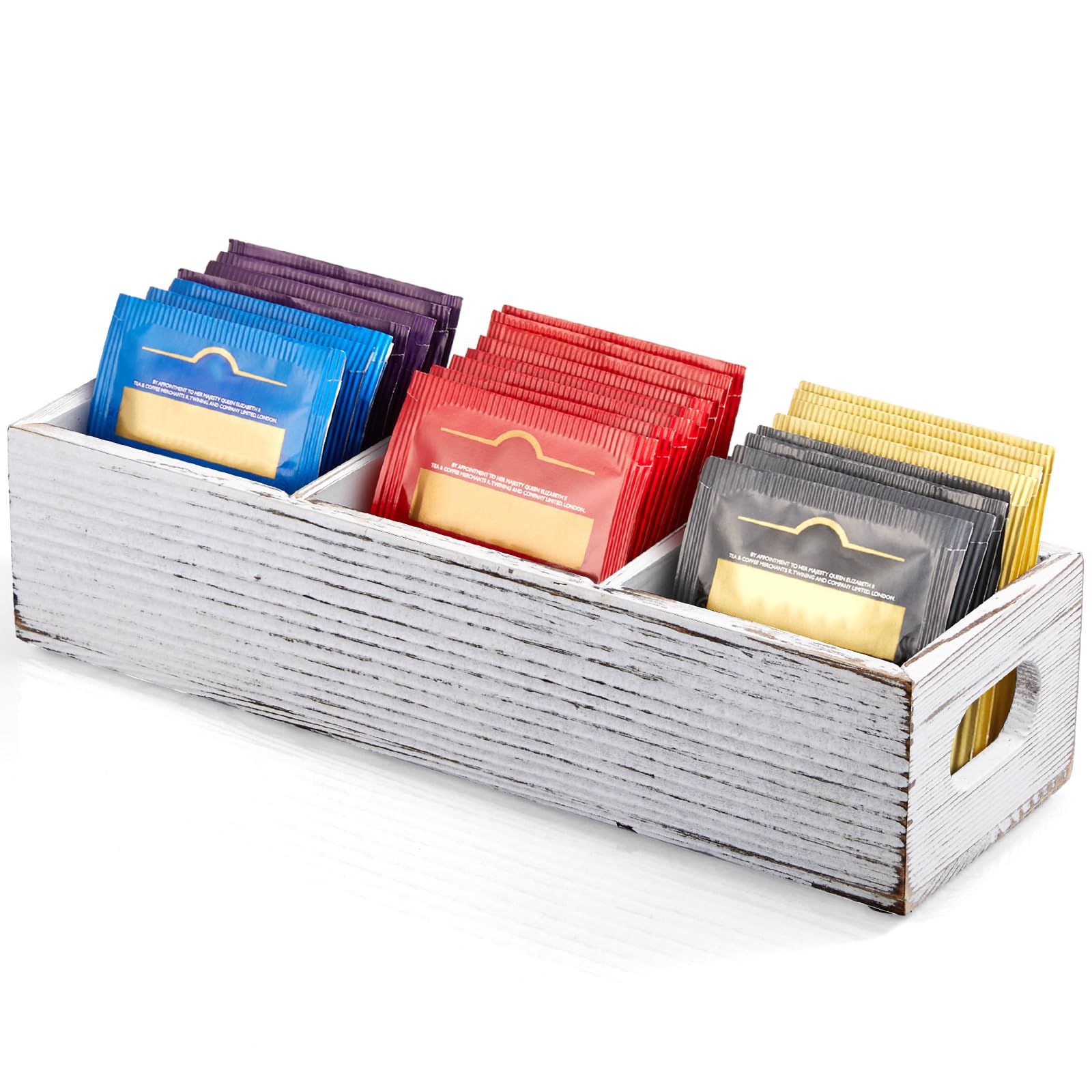 DRASTAR Organizador de té con tres compartimentos para ordenar bolsitas.