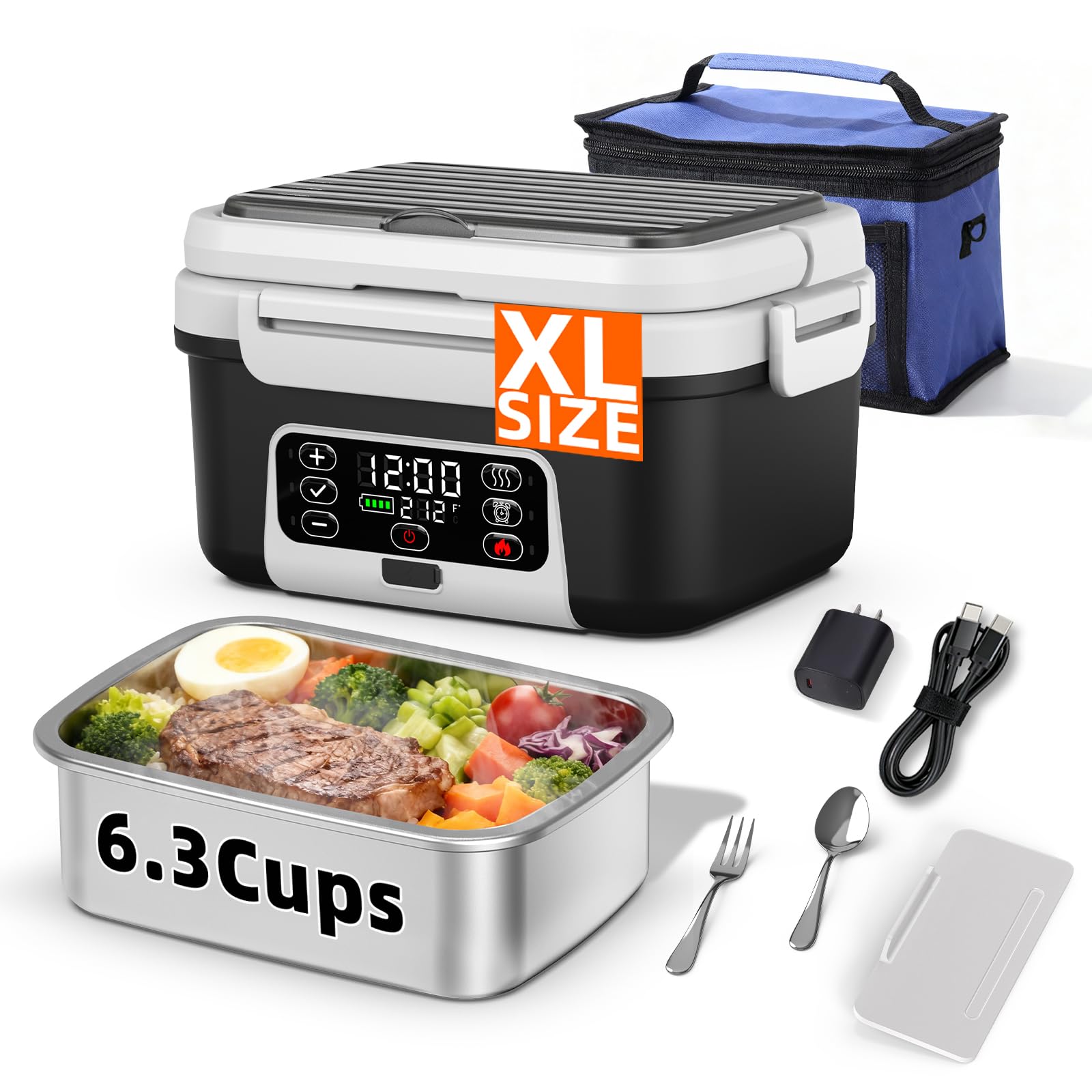 Drafin XL, caja de almuerzo de 6.3 tazas para llevar y calentar.