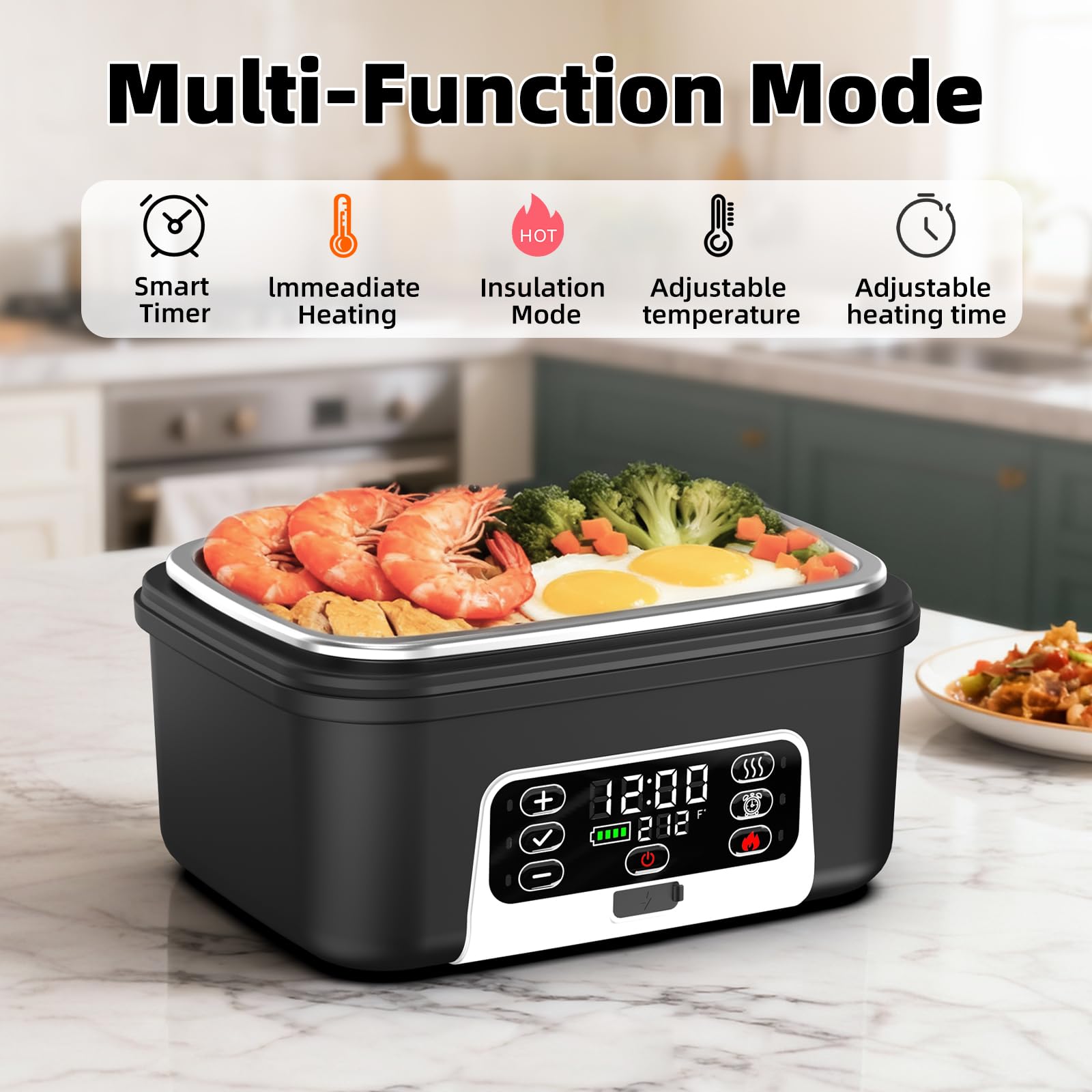 Divisor extraíble para separar alimentos y conservar sabores.