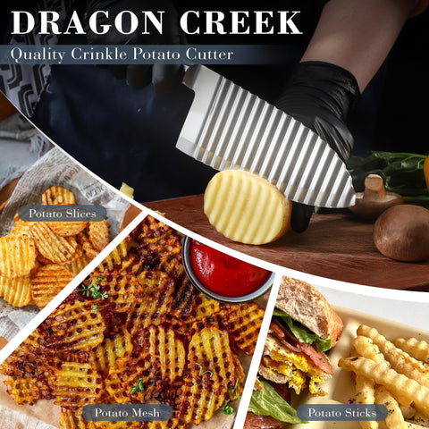 Dragon Creek cortador ondulado para frutas y verduras para presentaciones creativas.