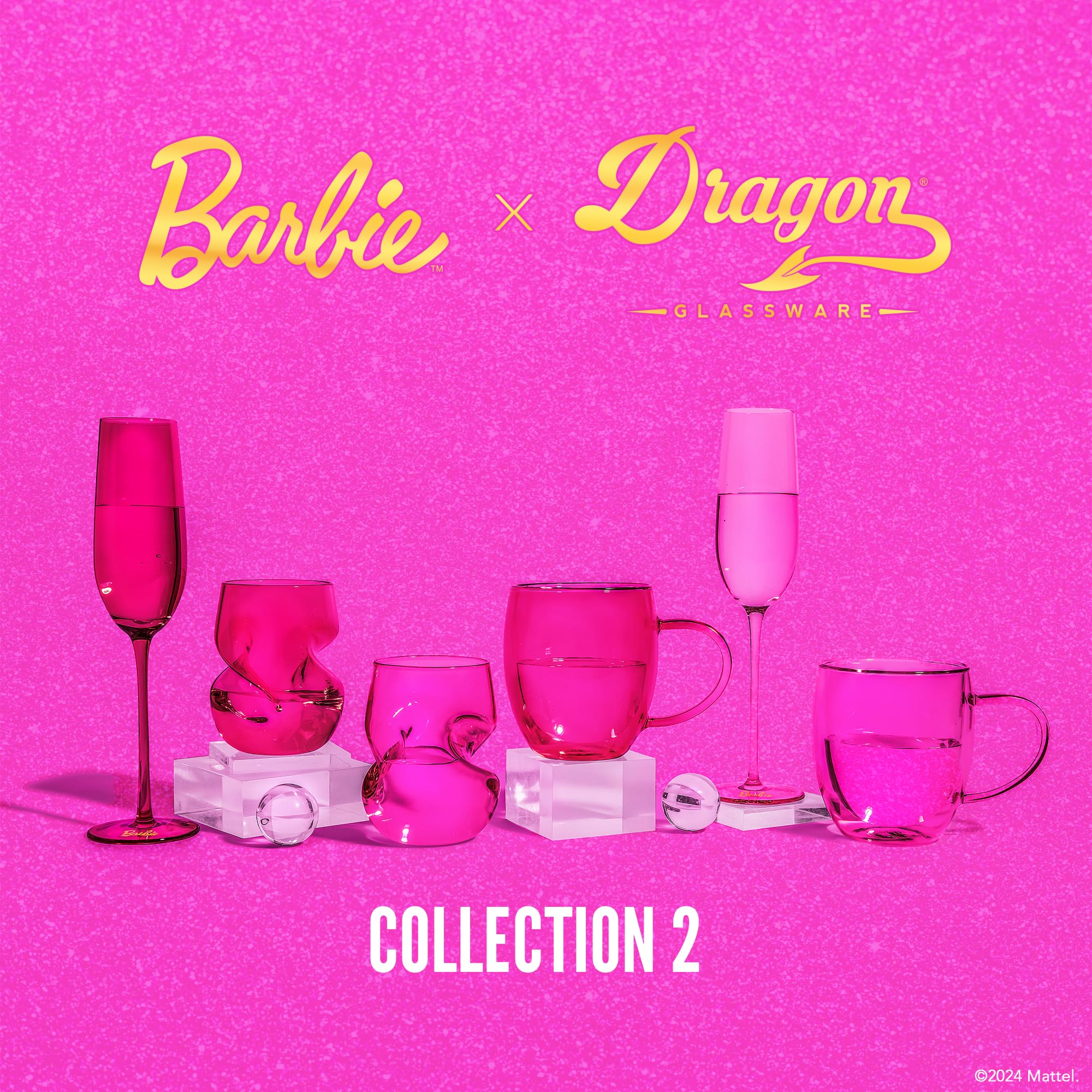 Diseño sin tallo 16oz, fácil limpieza y uso diario Barbie Dragon Glassware.