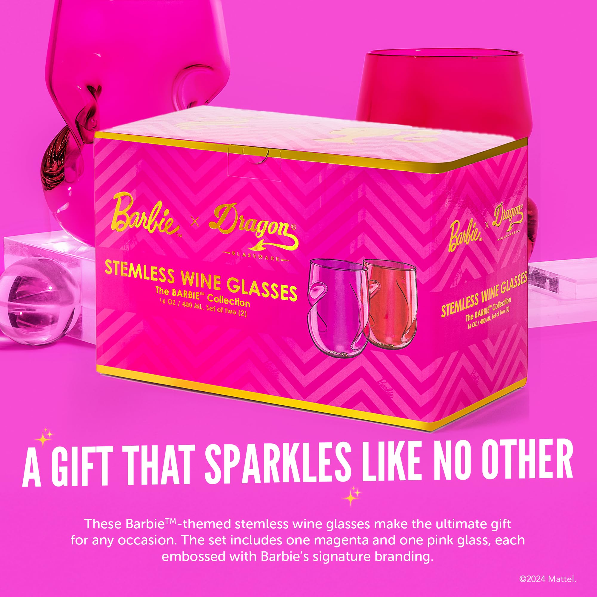 Empaque de regalo de lujo listo para regalar Barbie por Dragon Glassware.