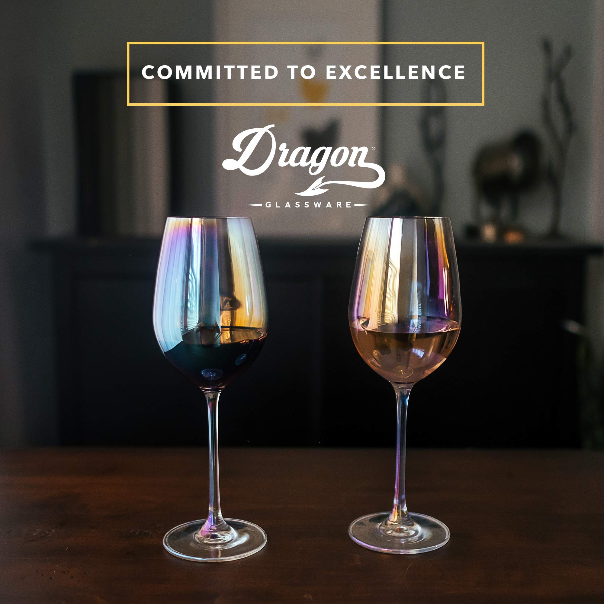 Dragon Glassware copa de vino iridiscente para uso diario y ocasiones