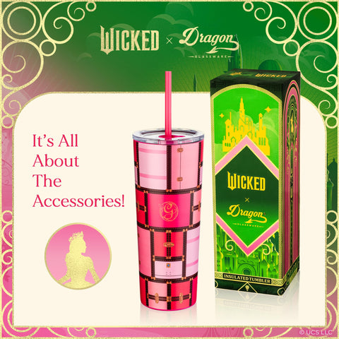 Dragon Glassware capacidad 710 ml para agua o té helado con dos pajillas.