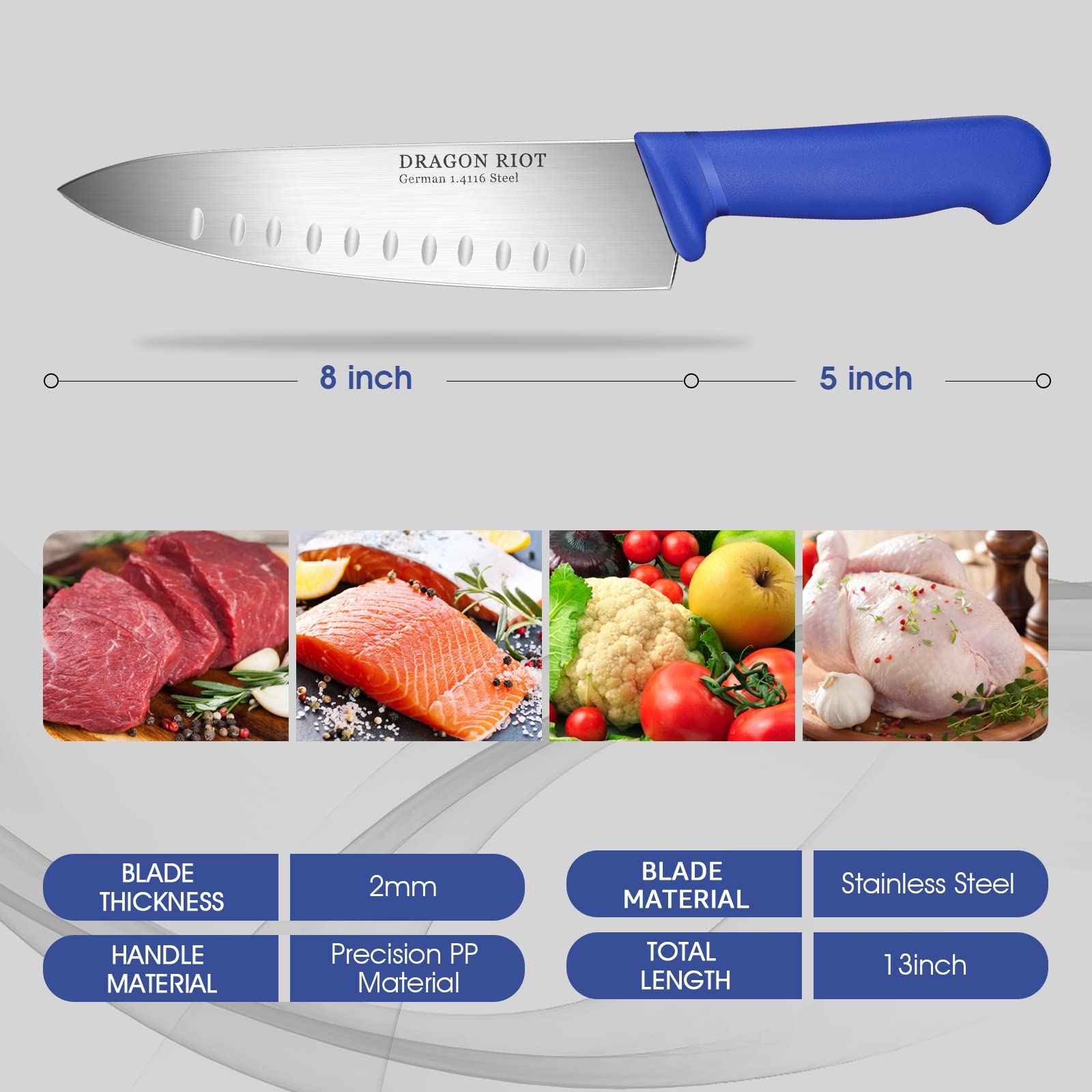 DRAGON RIOT cuchillo de cocina premium en caja regalo elegante.