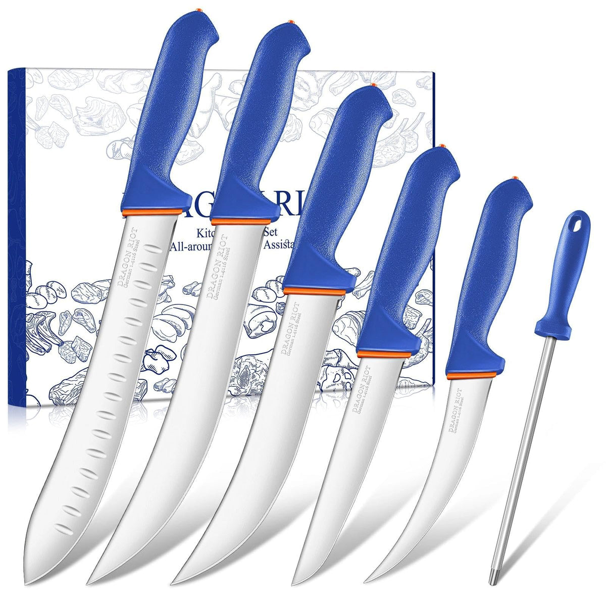 DRAGON RIOT cuchillo deshuesar 6 pulgadas, precisión para deshuesar carnes