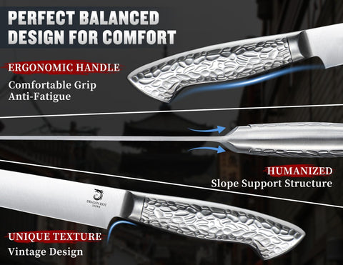 DRAGON RIOT cuchillo santoku 7 pulgadas para uso versátil.