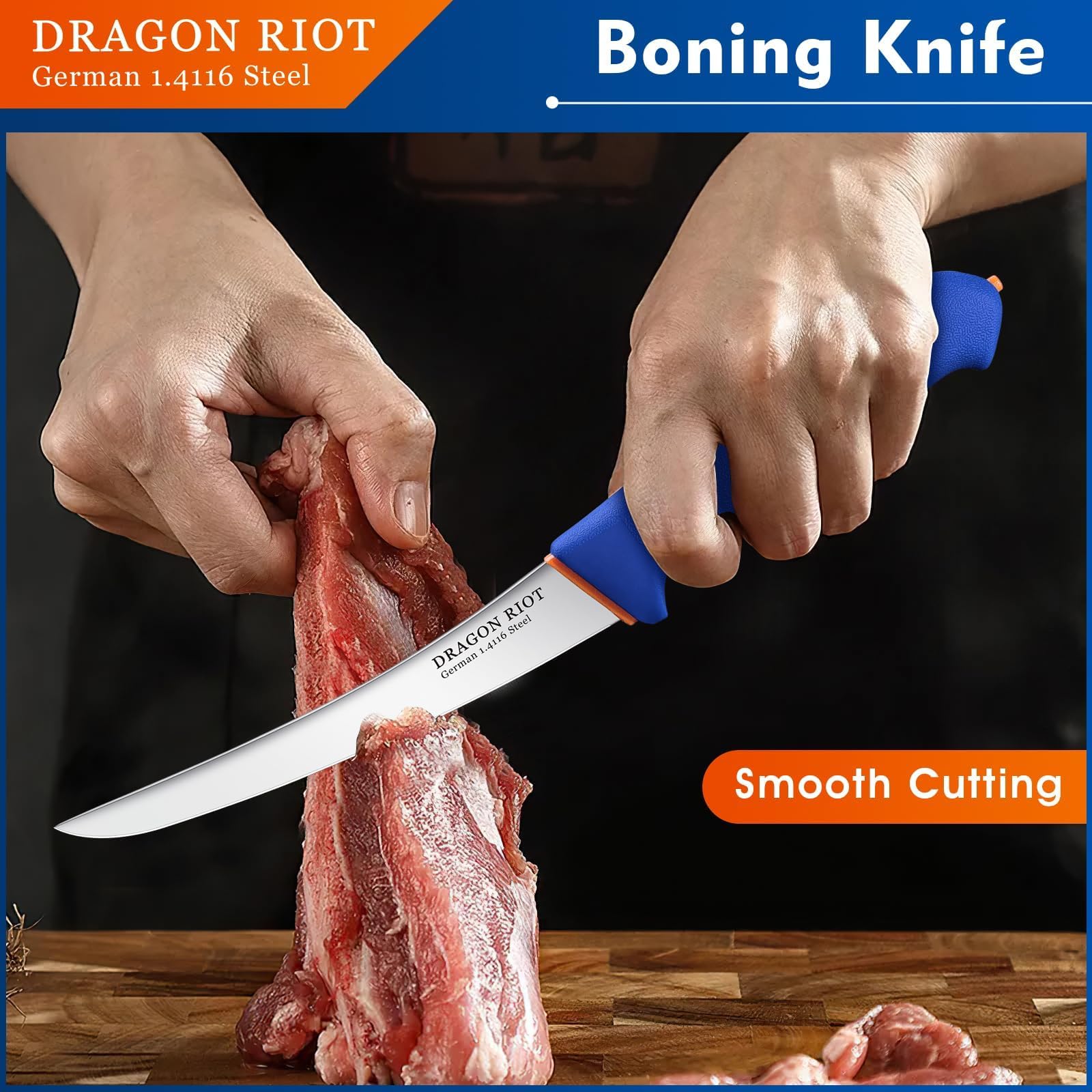 DRAGON RIOT mango ergonómico para agarre cómodo y seguro.