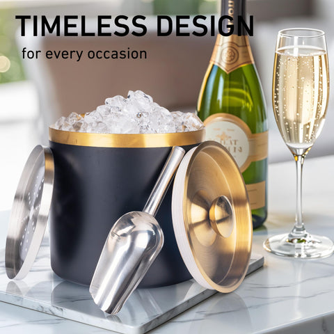 DRAMNYO cubo de hielo con acabado espejo, elegante para la mesa.