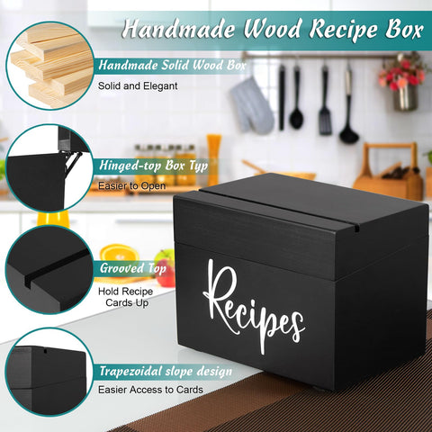 DraSTAR caja de recetas con tarjetas 4x6, lista para registrar tus recetas.