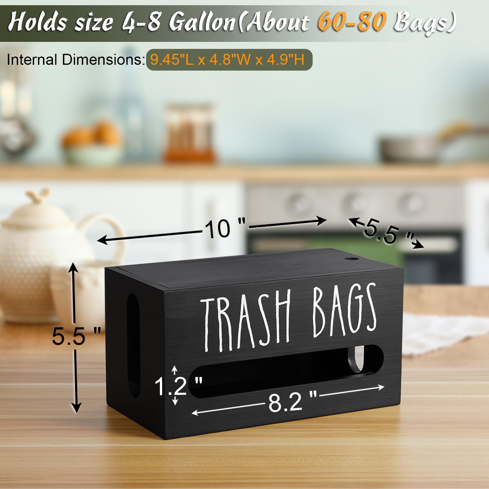 Drastar dispensador bolsas-basura, tapa plana para mayor estabilidad.