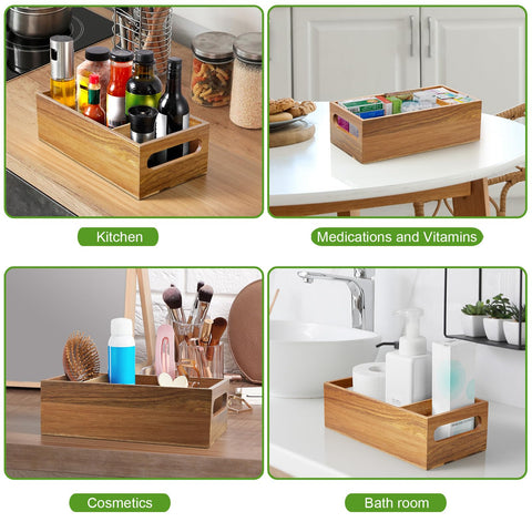 DRASTAR organizador-despensa-madera-acacia-divisores ajustables.