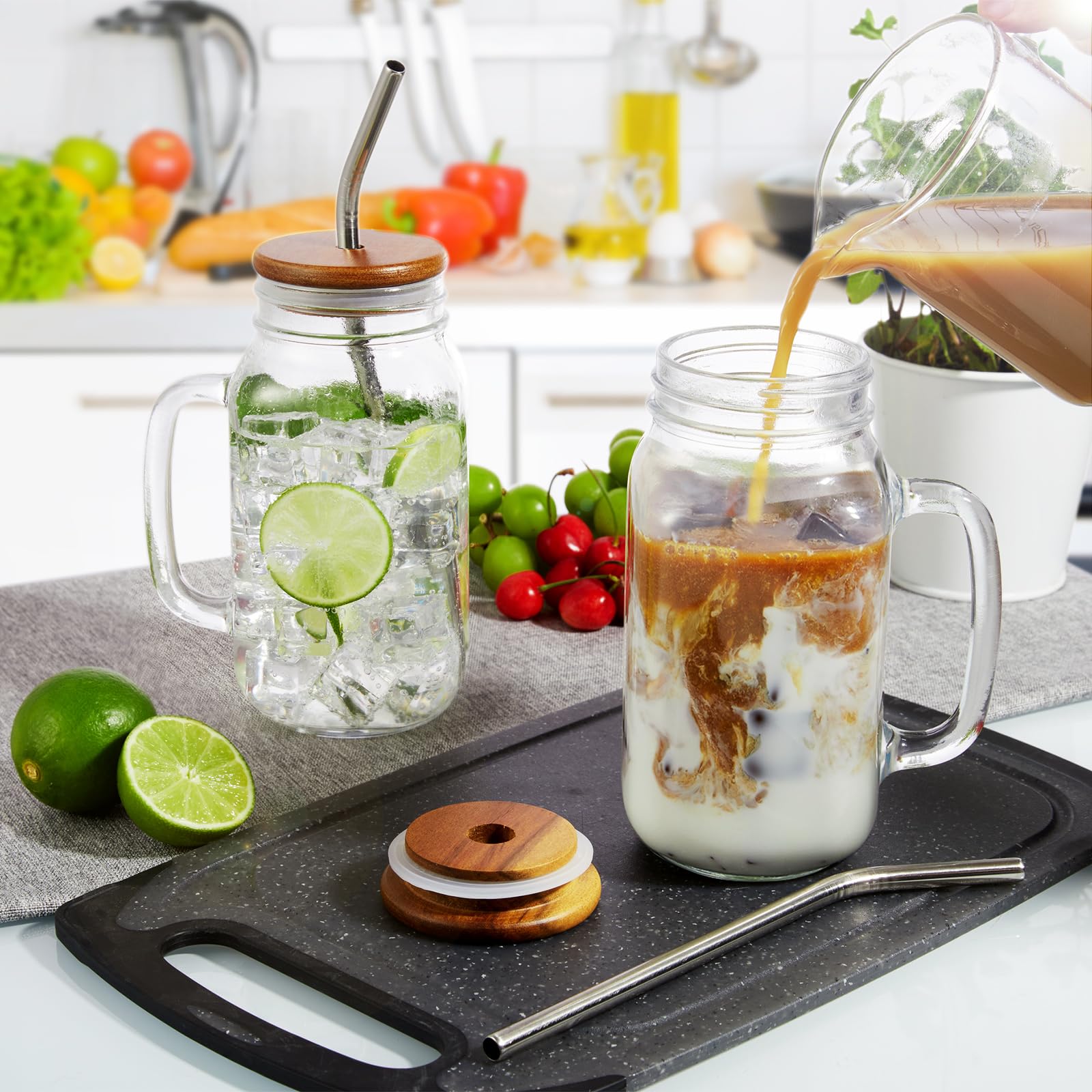 Vaso DraSTAR 24oz de vidrio grueso, libre de plomo y duradero