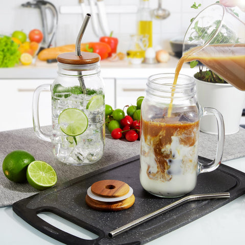 Vaso DraSTAR 24oz de vidrio grueso, libre de plomo y duradero