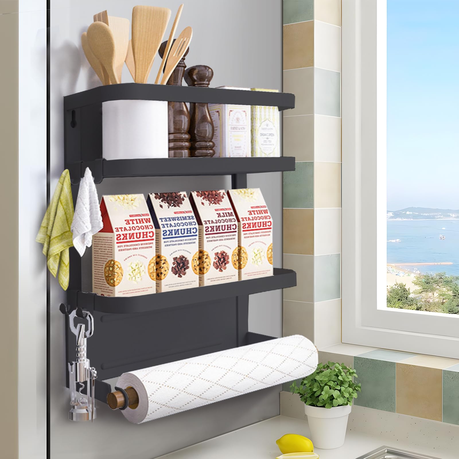 Dr.BeTree estante magnético para refrigerador organiza especias con facilidad.