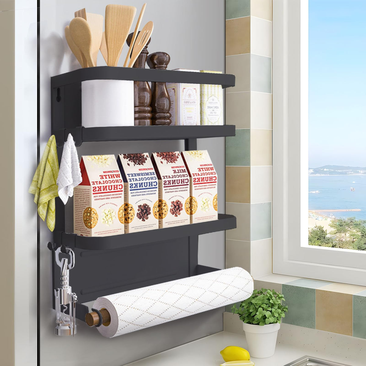 Dr.BeTree estante magnético para refrigerador organiza especias con facilidad.