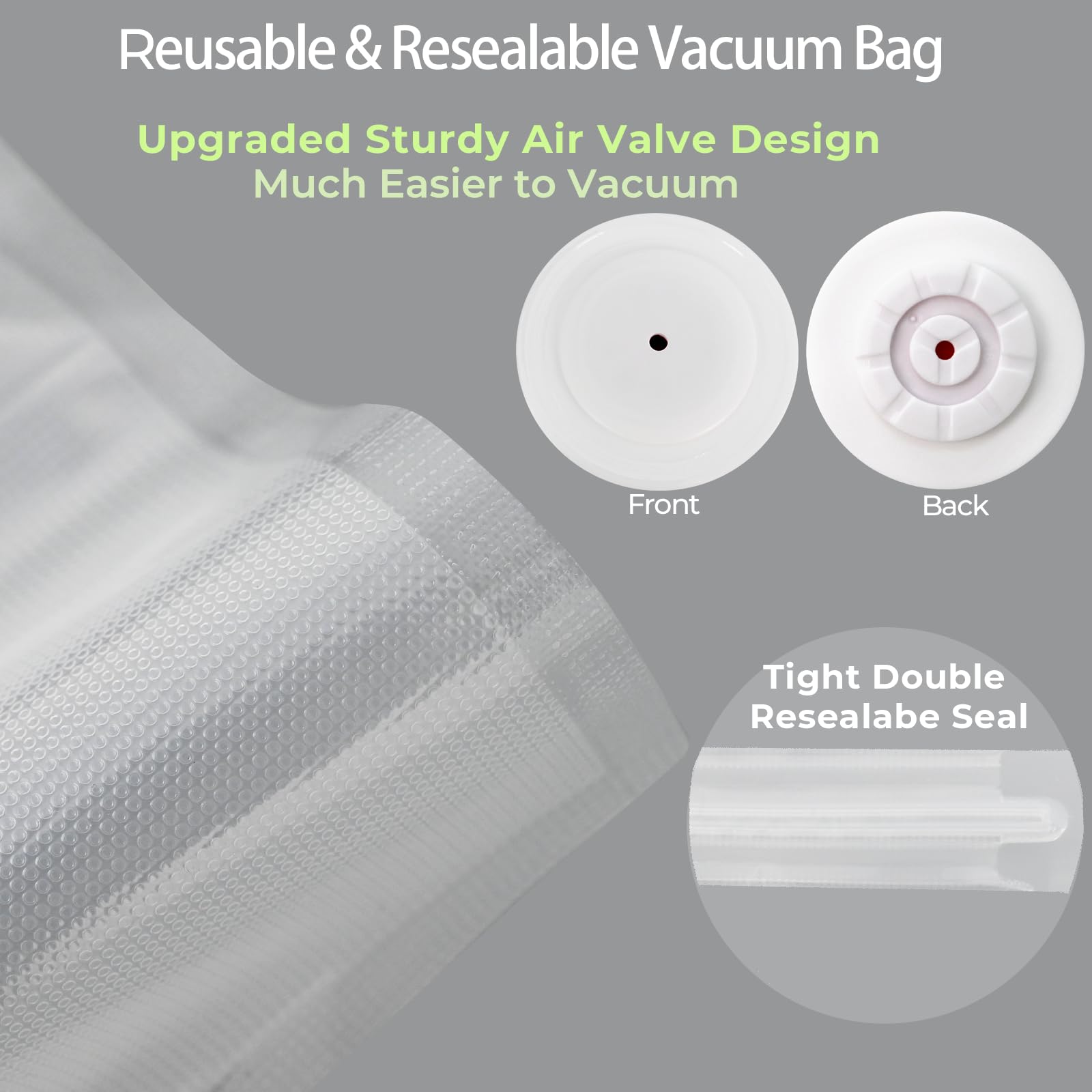 Bolsas Dreamealthy grandes para sellado al vacío, almacenamiento prolongado