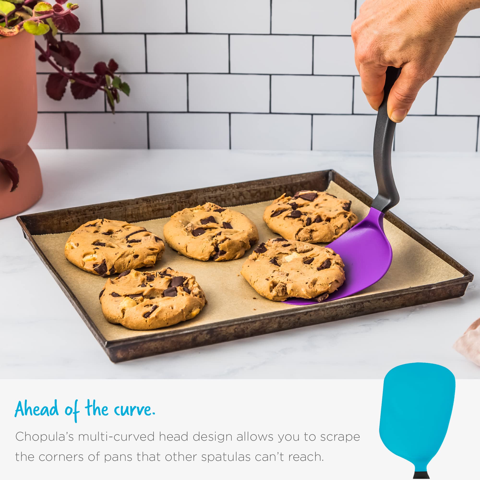 Dreamfarm Chopula, asa ergonómica para mantener la cabeza fuera de la comida.