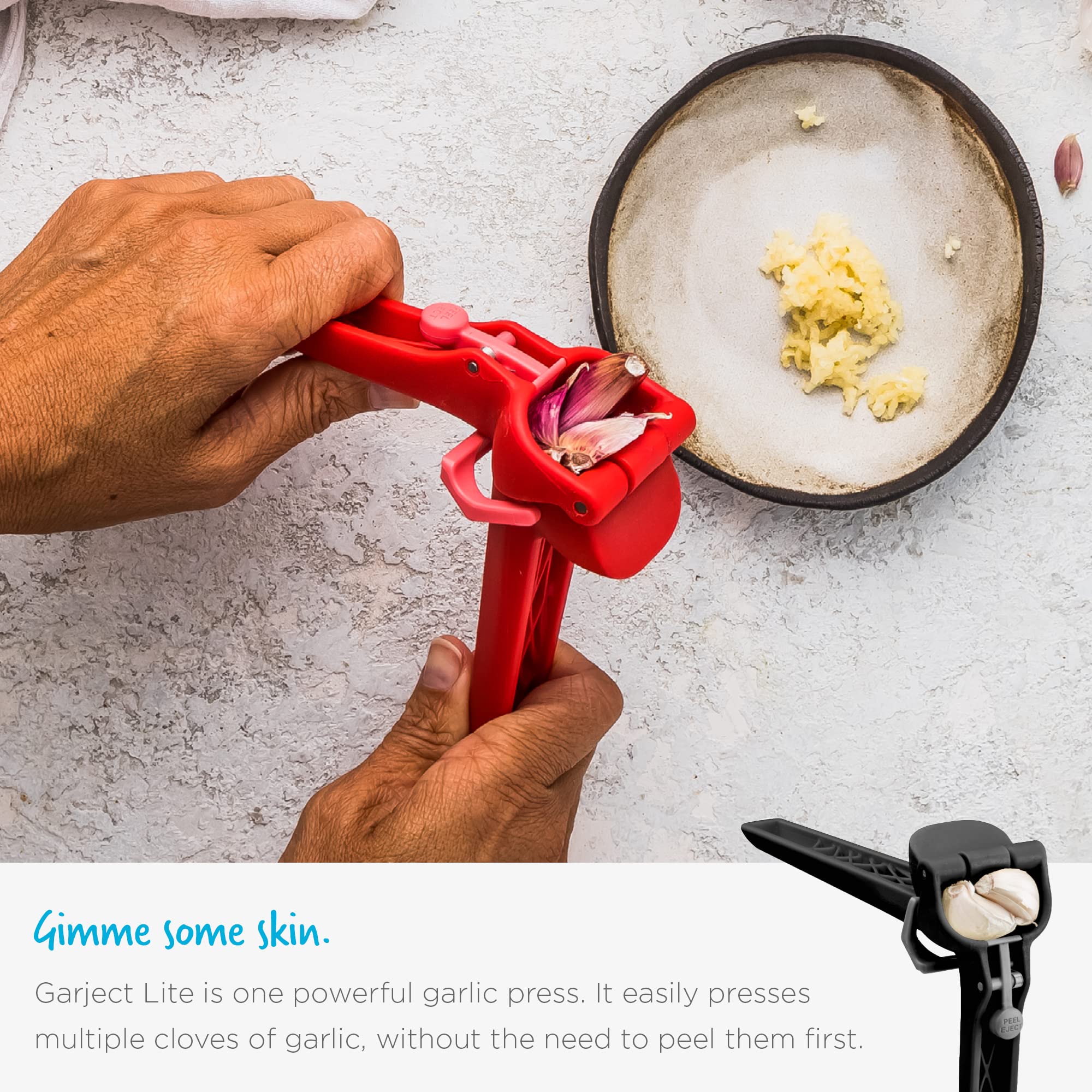 Dreamfarm Garject Lite: diseño ergonómico en negro para cocinar