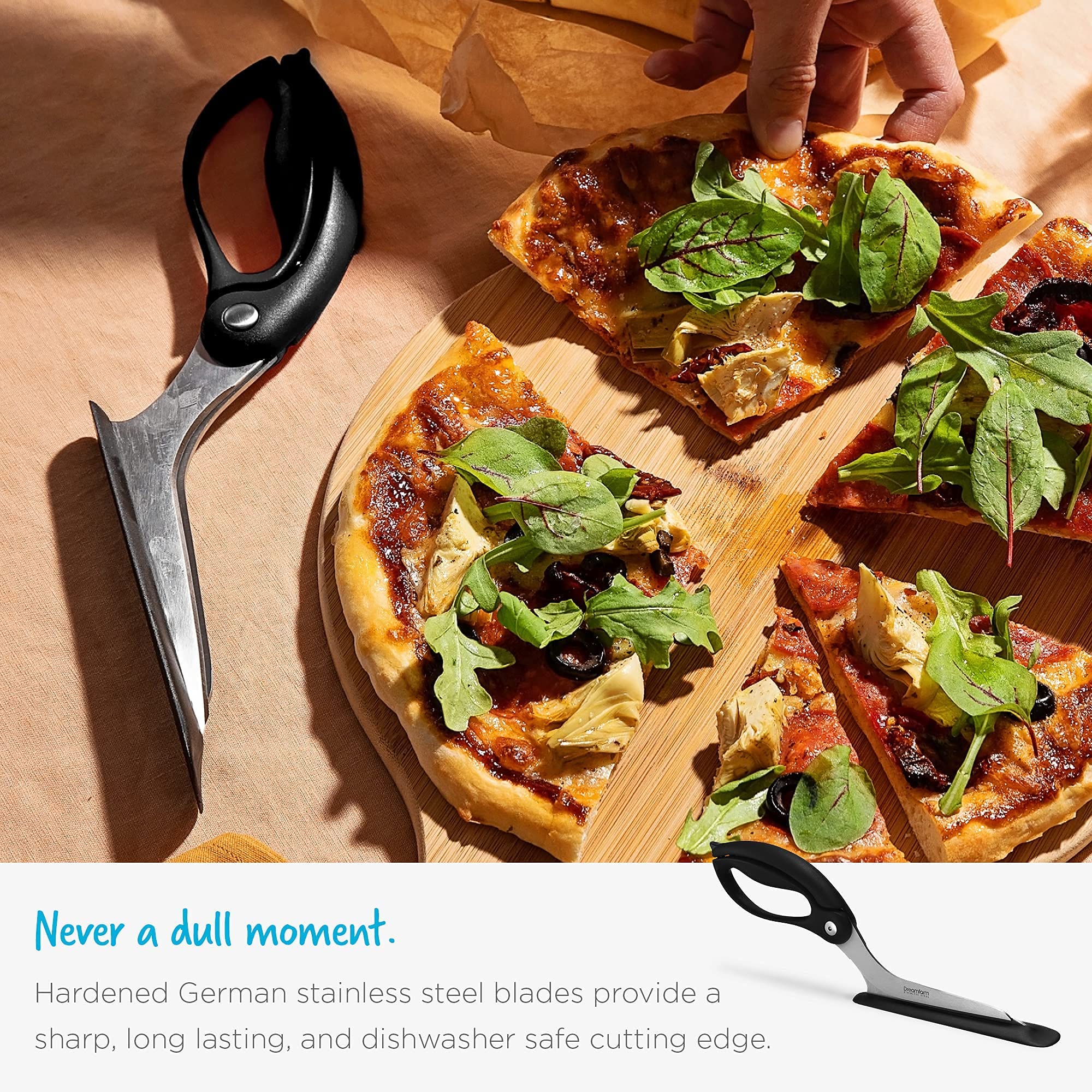 Dreamfarm Scizza: diseño negro que encaja en cocinas modernas
