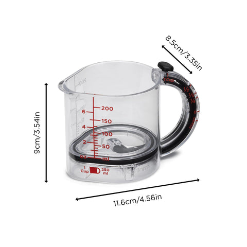 Dreamfarm Upcup muestra la medida de media taza para recetas rápidas