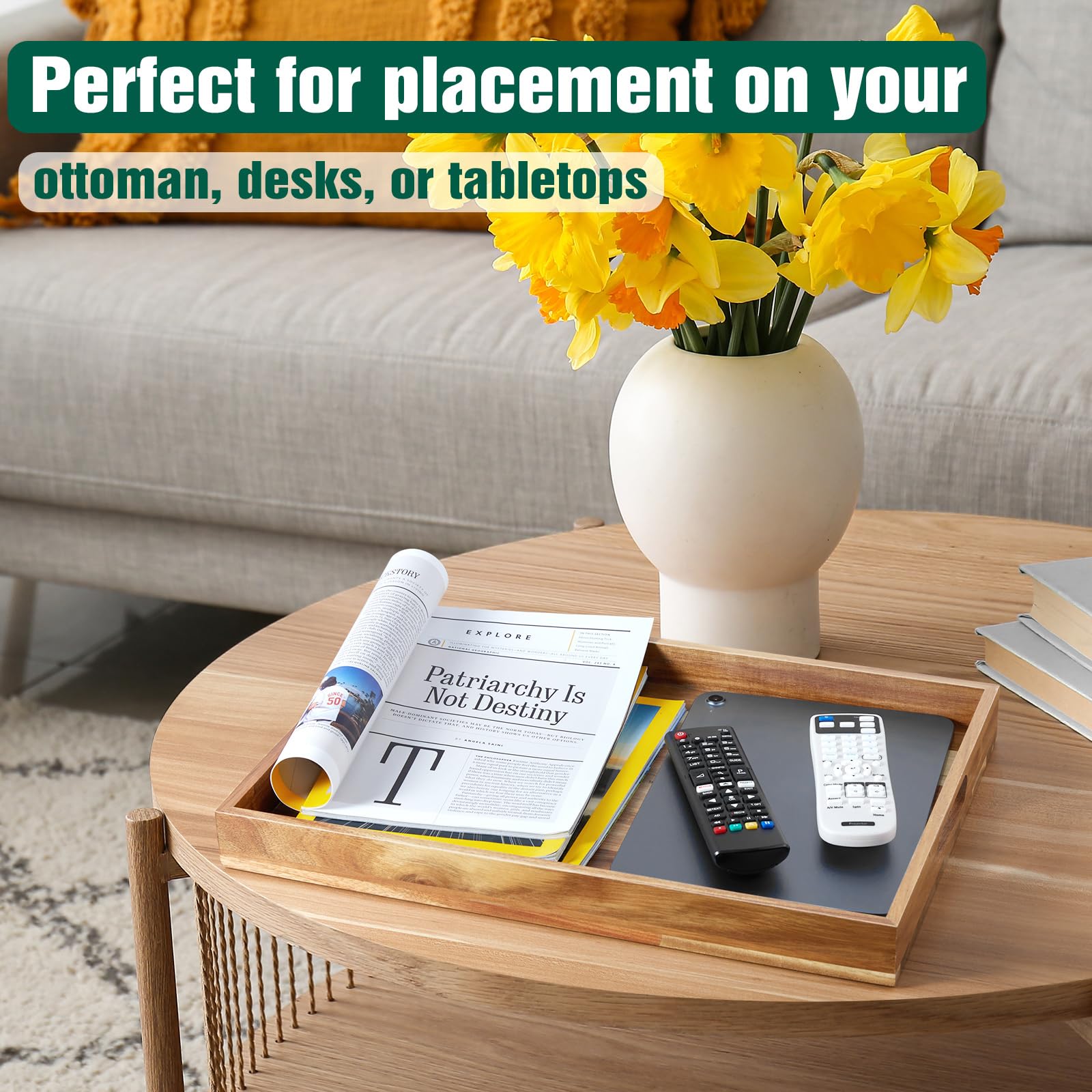 dreamkey bandeja con almohadillas antideslizantes protege muebles y evita desbordes