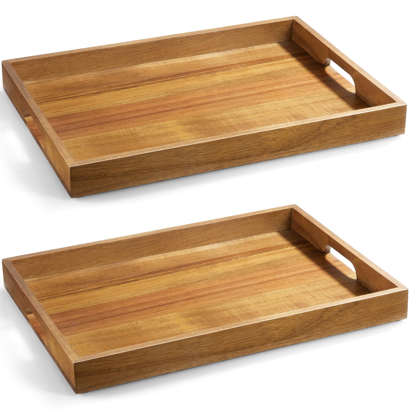 dreamkey bandeja de acacia con asas, ideal para servir comidas con estilo