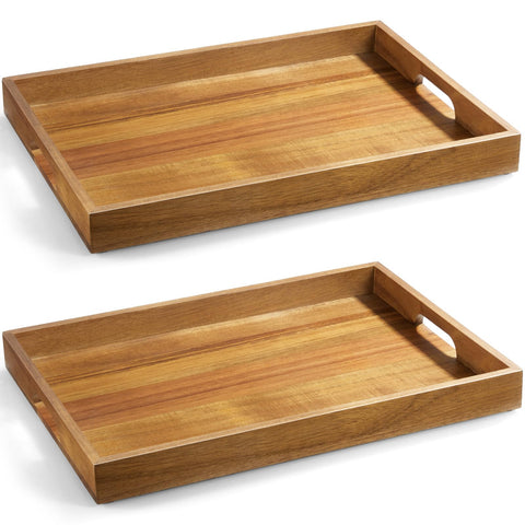 dreamkey bandeja de acacia con asas, ideal para servir comidas con estilo