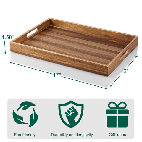 dreamkey bandeja de acacia para otomán, perfecta para ordenar y servir