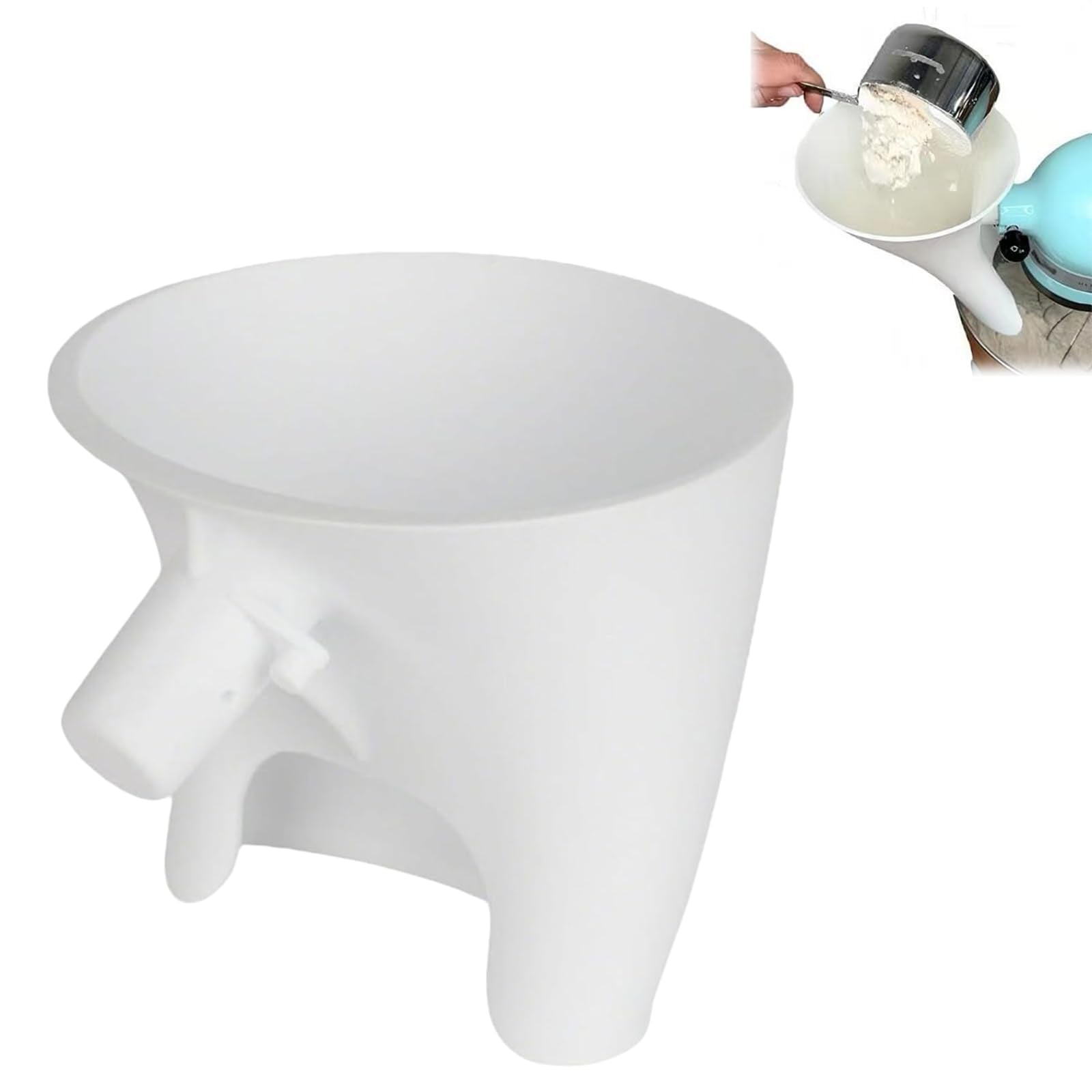 DREIKANTER Embudo de harina para KitchenAid 5QT, verter sin salpicaduras en masas
