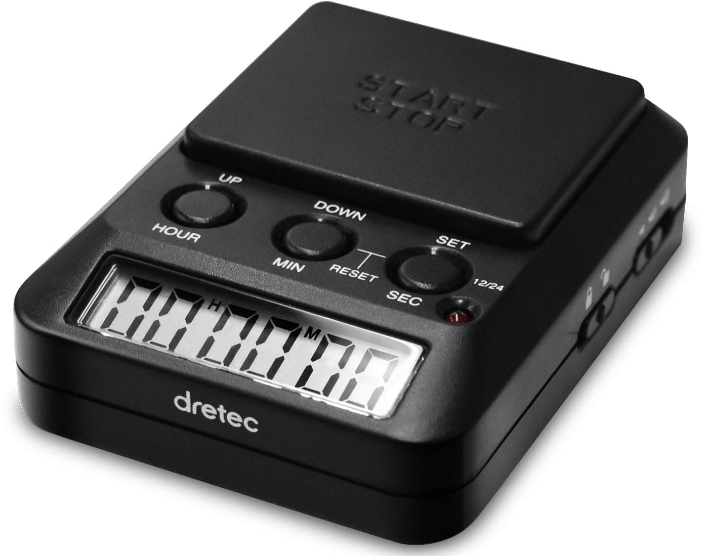 Dretec temporizador de estudio con botón grande para sesiones cómodas.