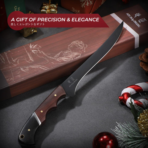 DRGSKL cuchillo deshuesador 7 pulgadas espiga completa para equilibrio.