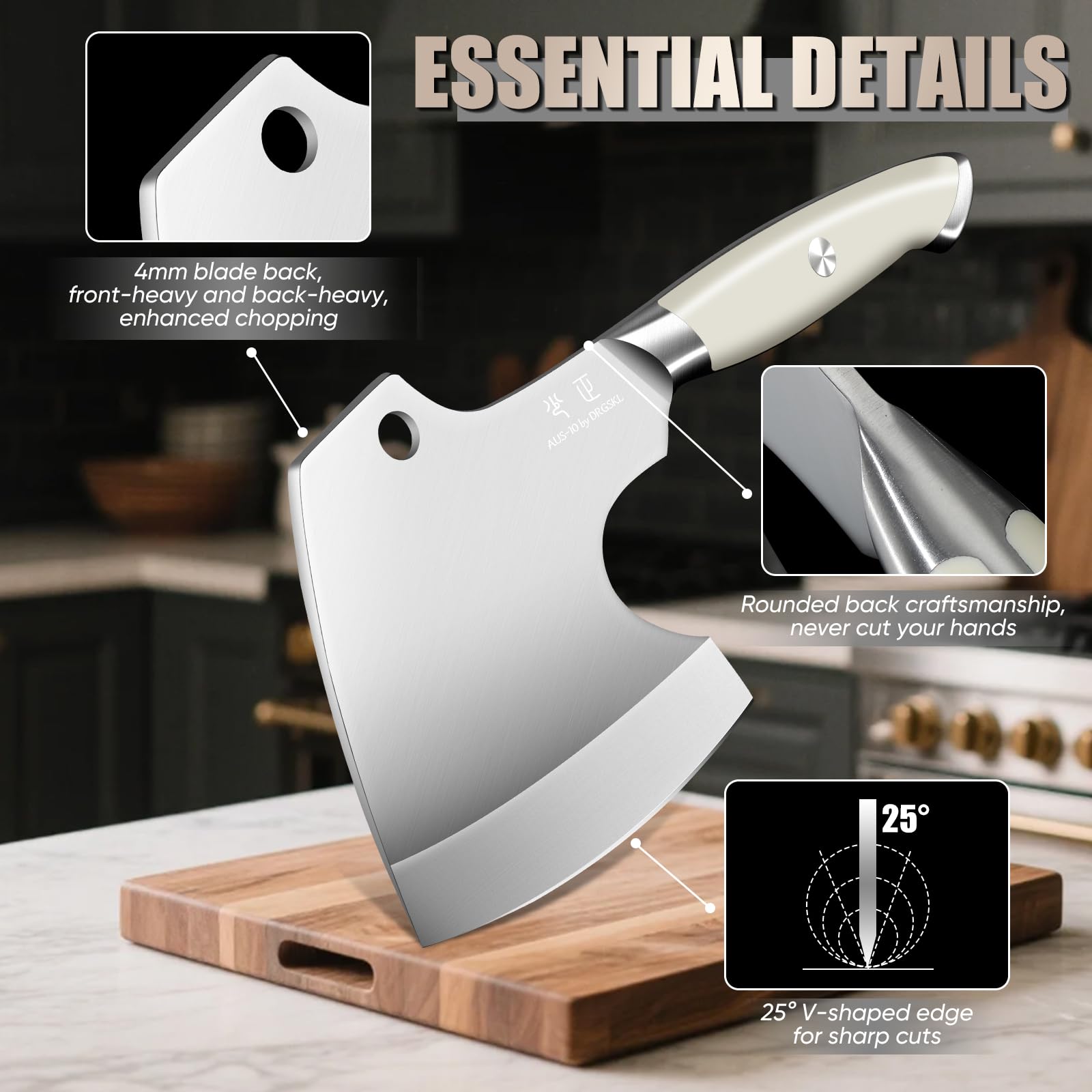 DRGSKL Mango integrado: agarre ergonómico para cortes prolongados.