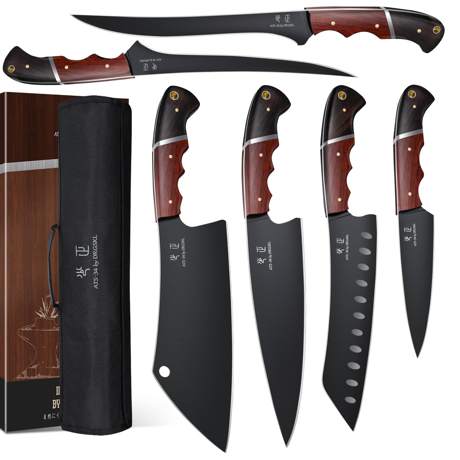 DRGSKL set de cuchillos 6 piezas, versatilidad para la cocina