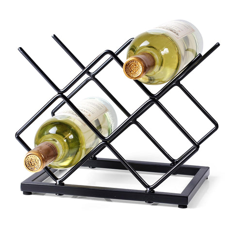 Drincarier porta-vinos en encimera con diseño geométrico moderno para organización