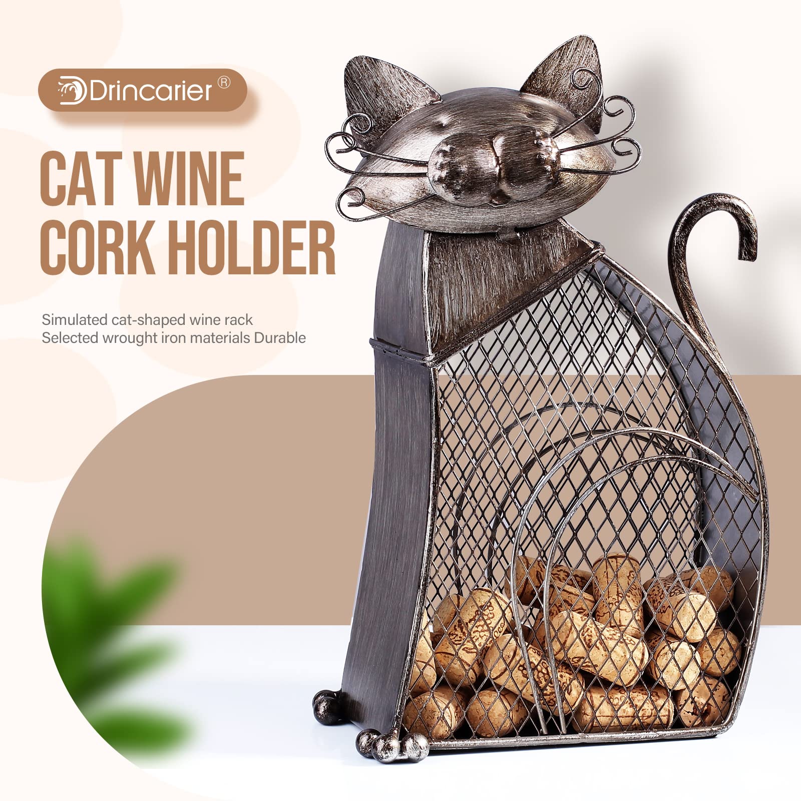 Drincarier estante decorativo con figura de gato