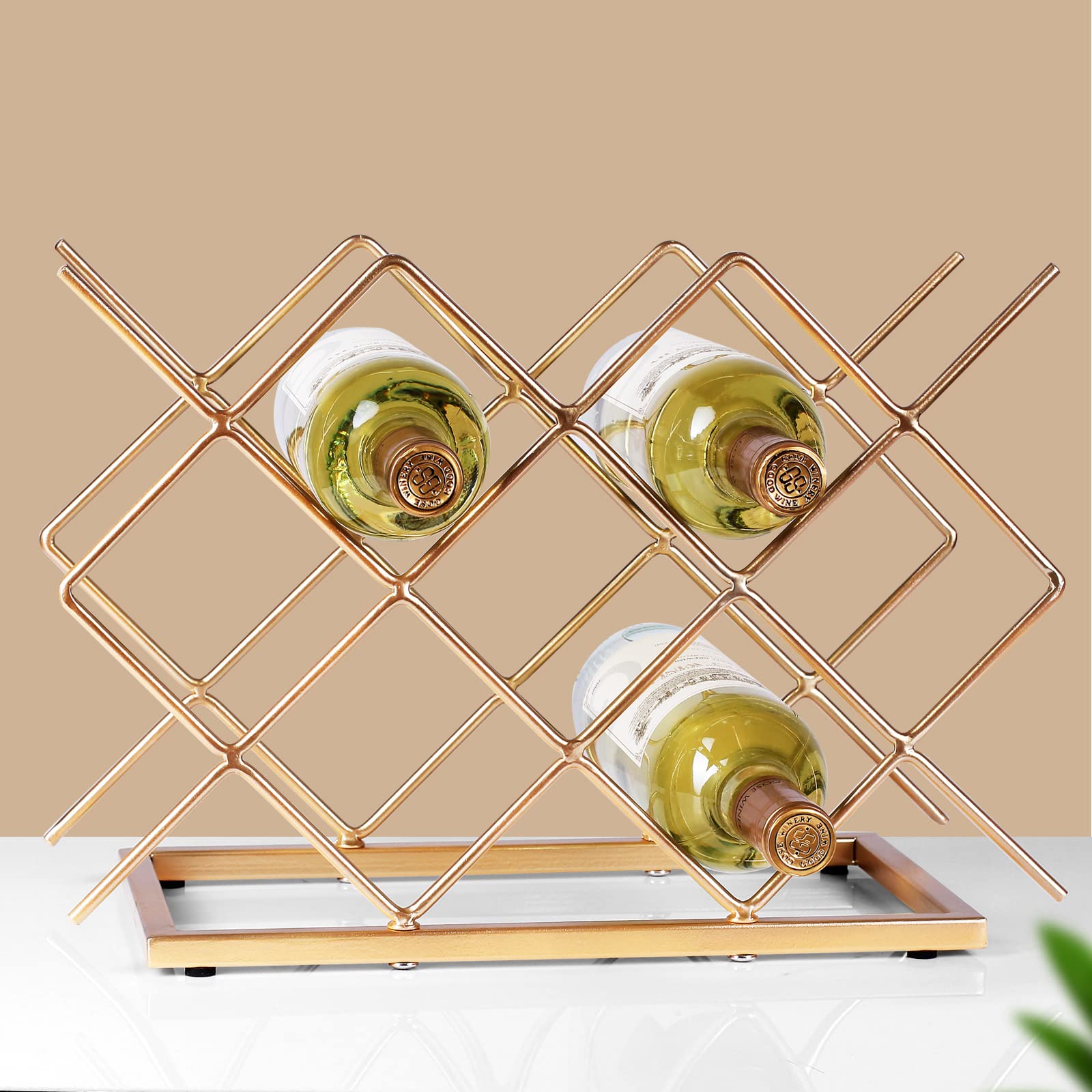 Drincarier portabotellas estilo moderno para mostradores y estanterías.