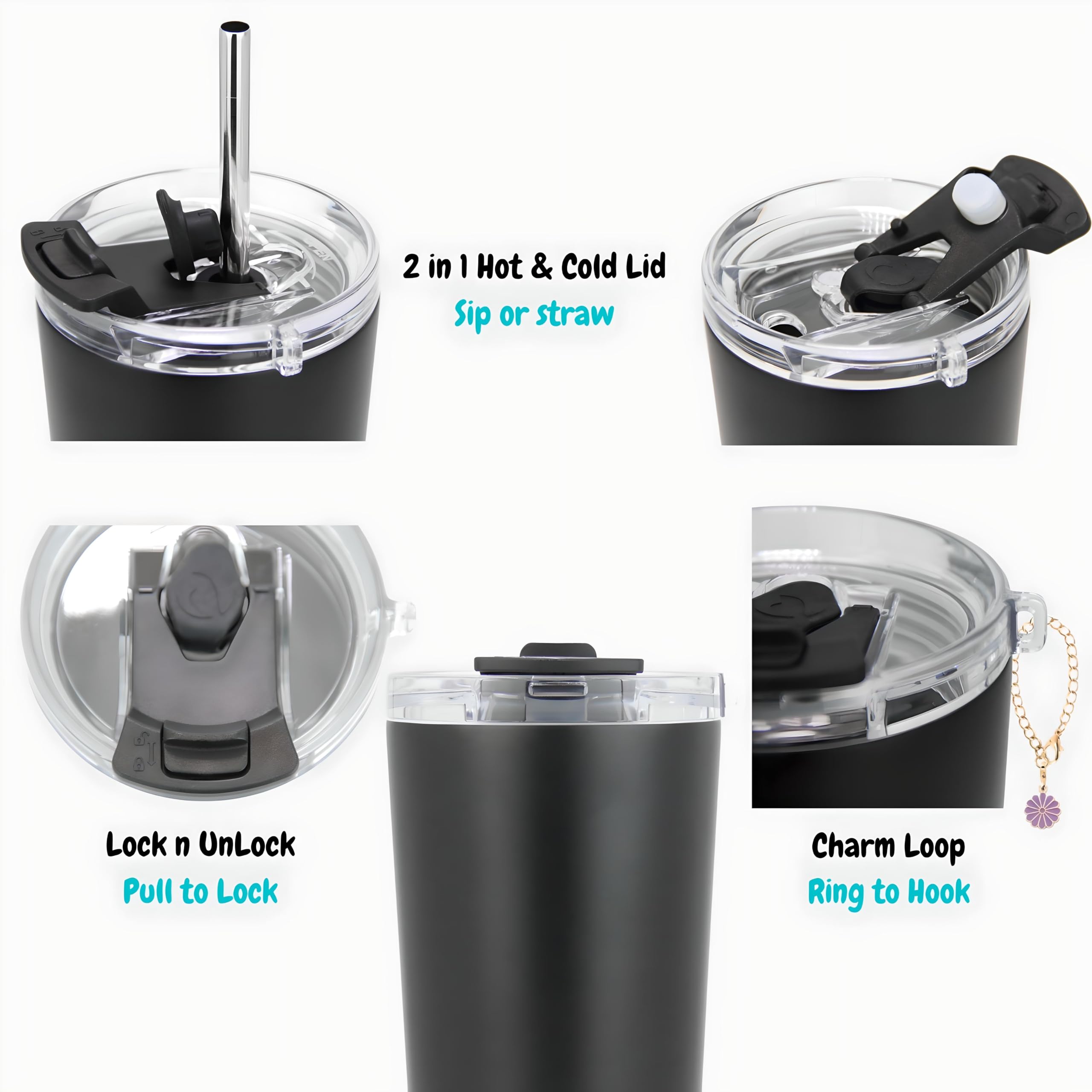 Drinco tumbler portátil, fácil de limpiar y reutilizable para uso diario.