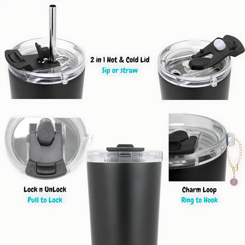Drinco tumbler portátil, fácil de limpiar y reutilizable para uso diario.