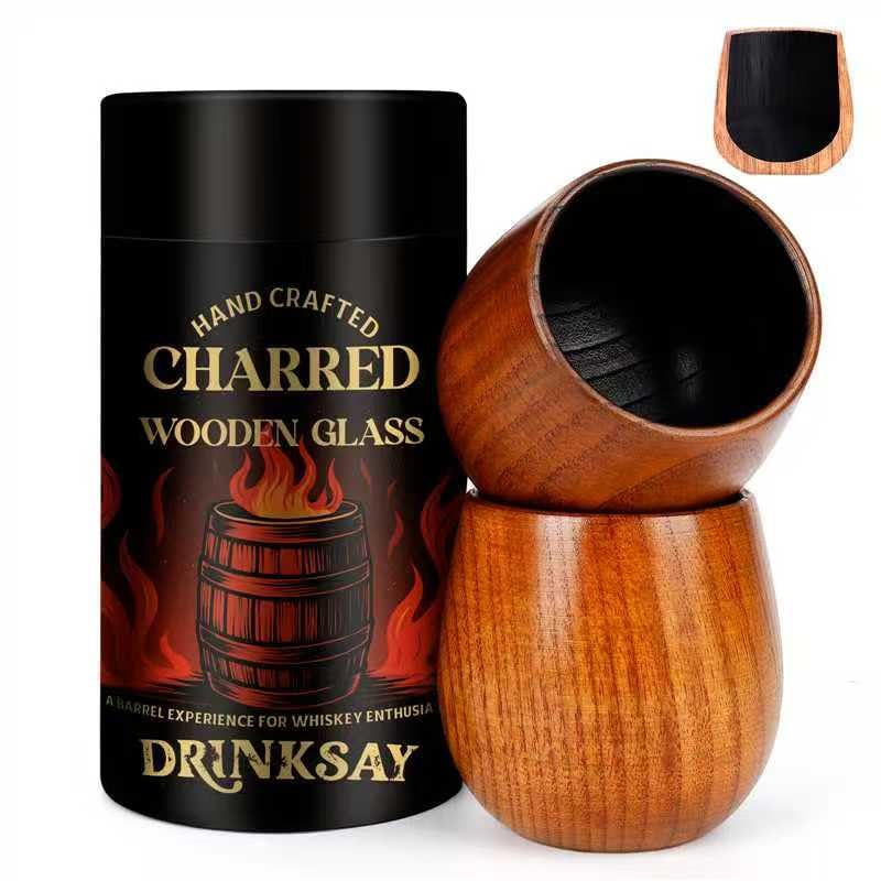 DrinkSay vaso whisky madera carbonizada – aroma intenso y acabado suave